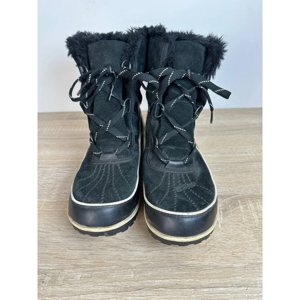 Sorel Tivoli II Black Waterproof Faux Fur Winter Boots NL2089-010 Womens 9.5